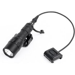 600 Lumens Tactical Flashlight with Replaceable Rotating Base, Momentary/Constant-on, Fit for 20mm Picatinny & Mlok/Keymod Rail,with Remote Pressure Switch