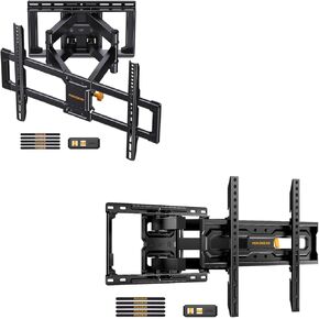 Perlegear UL Listed Full Motion TV Wall Mount for Most 42-85 inch TV & Preassembled Full Motion TV Mount for 32-65 Inch TV