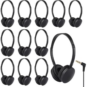 Kids Headphones Bulk 10 Pack for Classroom School,Wholesale Durable Earphones Class Set for Students Teens Children and Adult(003 Black Headphones)