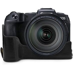 Megagear جاهزة من أي وقت مضى حقيبة نصف جلدية حقيقية - متوافقة مع Canon EOS RP - أسود