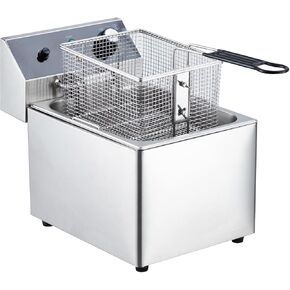 Electric Deep Fryer, 12L Stainless Steel Commercial Fryer with Basket & Lid, Countertop Deep Fryers for Home Kitchen and Restaurant, 1800W 110V