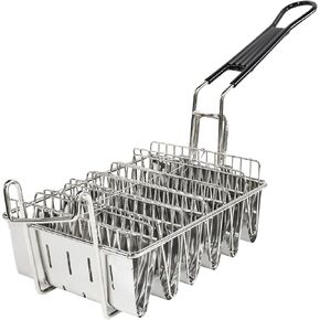 6 shells Stainless Steel Taco Fries Basket with Handles