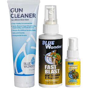 Blue Wonder - مجموعة تنظيف الأسلحة الممتازة - 4 أوقية. من الأزرق العجائب المنظف ، 4 أوقية. من انفجار سريع ، 1 أوقية. من زيوت التشحيم الممتازة XFR