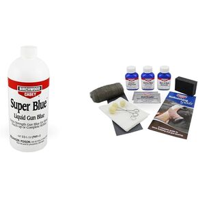 Birchwood Casey Super Blue Liquid Gun Blue - قوة مزدوجة للبنادق والمسدسات والمسدسات والبنادق وغيرها من الأسلحة النارية