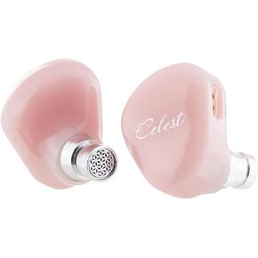 QOA CELEST RUE شاشات في الأذن ، تم ترقيتها من سماعات أذن DRIVER DRIVER 6MM MINI ، سماعات أذن/سماعات HIFI STEREO مع كابل قابل للفصل للموسيقي Audiophile (Pink)