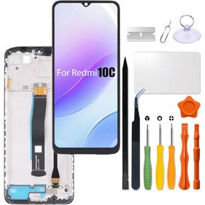 Replacement for Xiaomi Redmi 10c LCD Screen with Frame for redmi 220333QAG 220333QBI 220333QNY 220333QL LCD Touch Screen Display Panel Digitizer Assembly with Repair kit
