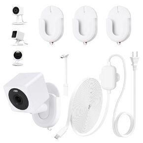 محول طاقة 25 قدمًا ولا يوجد حائط حائط لـ Wyze CAM V4/V3/OG
