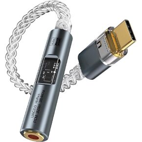 eppfun USB C to 3.5mm Headphone Adapter,32B/384KHZ Hi-Res DAC Dongle Cable Cord Compatible with iPhone,Samsung Galaxy,Sony,CX31993/Max97200 chipset