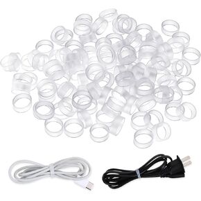 200 Pieces 0.6 Inch Small Elastic Silicone Rubber Bands Clear Strong Rubberbands Heavy Round Siliconebands for Wire Cord Cable Wrapping, Bundle