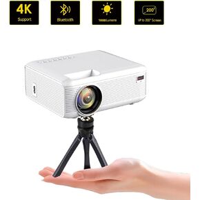 Mini 1080P Projector with Bluetooth, Connect phone projector , 200 inch large screen, portableoutdoor/home movie projector, compatible with Android/iOS/PS5/TV sticklaptop/USB/HDMI/USB (white)