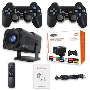 GATBGEFU X12 PLUS retro gaming projector,4K HD TV video game stick, Portable projector with 10000+ Games,HDMI Output, WIFI