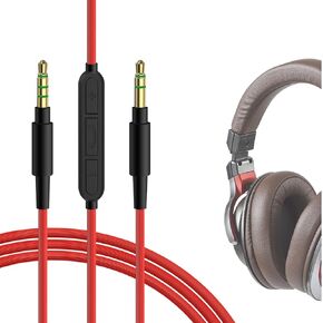 كابل الصوت Geekria مع MIC متوافق مع ATH-M20XBT ATH-M50XBT2 ، كابل سماعات DENON AH-MM300 ، 1/8 "(3.5 مم) إلى سلك ستيريو بديل 3.5 ملم مع ميكروفون مضمن (4ft/1.2m)