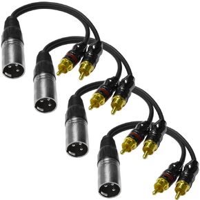 Seismic Audio - SA-Y6 - 6 Inch Splitter Patch Y Cable - 1 XLR Male to 2 RCA Male