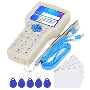 LEXI 125KHz 13.56MHz 10 Frequency RFID Access Reader/Writer/Duplicator, Premium ID IC HID Card Copier, NFC Reader, Key fob Cards Programmer, UID Decoder with USB Interface