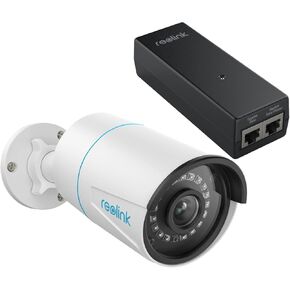 REOLINK 5MP Security IP Camera, Smart Person/Vehicle/Animal Detection, 100Ft IR Night Vision, 1xRLC-510A Gigabit PoE Injector Bundle, Distance up to 100M