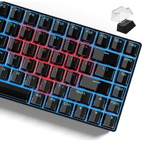 Womier Keycaps, Shine Through Keycaps Black 60 65 75 100 Percent, Crystal Jelly Translucent Key caps Custom 113 Keys, OEM Profile for 61/68/84/87/98/100 Cherry Gateron MX Mechanical Keyboard