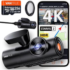 [ Bundle-3 Items: Vantrue N4 Pro 4K 3CH + Vantrue 256GB SD Card + CPL ] True 4K Wi-Fi 3-Channel Dashcam, IMX678 Night Vision, Infrared Cabin Camera, Voice Control GPS Car Cam
