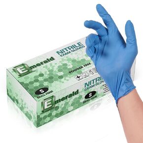 Emerald 1000ct 3mil Nitrile Exam Gloves Powder and Latex Free Medical Exam Gloves-Extra Large 10 Boxes of 100 Gloves 1000 Gloves Total