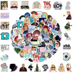 100pcs Music Singer Taylorr Sticker for Adult, Waterproof Vinyl Sticker for Water Bottle Laptop Kindle Phone Note Book for Birthday Gift Decoration Party Favors Supplies