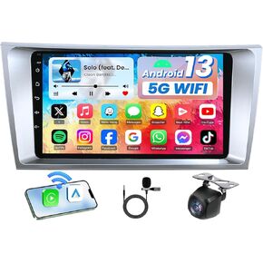 64GB Android 13 Upgrade Car Radio for Toyota Camry 2006-2011: 9 Inch 1280x800 IPS Touchscreen Stereo Replacement Wireless Carplay Android Auto Backup Camera 5G WiFi GPS Bluetooth SWC FM