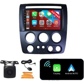[4G 64G] Android Car Stereo FM Radio Carplay Android Auto 9" Touchscreen Headunit Media Player with Backup Camera for Hummer H3 2005 2006 2007 2008 2009 2010 LHD