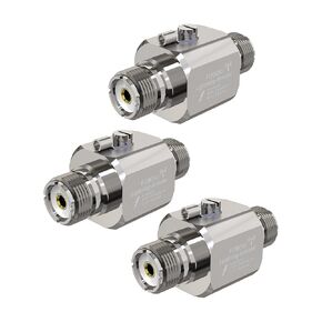 Coaxial Lightning arrester ، 3 حزمة مزدوجة UHF-Female Custricors Coax Coax Cable Lightning Surge Protector لراديو HF ， RF ， VHF ، UHF ، CB ، HAM ، HAM RADINA HAM