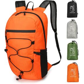 15L Small Foldable Hiking Backpack for Men Women, Packable Backpack, Collapsible Daypack, Black