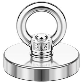 Super Strong Neodymium Fishing Magnets, 1000 lbs(453 KG) Pulling Force, Rare Earth Magnets with Countersunk Hole Eyebolt for Retrieving in River Lake, Beach, Lawn -3.54 inch(90mm)