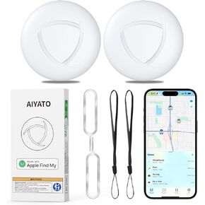 Air Tags-2 Pack, Bluetooth ItemTracker Works with Apple Find My APP (iOS Only, Not for Android), Keys Finder and Item Locator for Luggage, Bags, Suitcases, Replaceable Battery