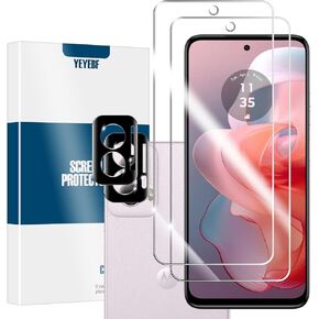 Moto G Stylus 5G-2024 HD Clear Tempered Glass Screen Protector + Camera Lens Protectors, [2+2 Pack] [Case Friendly] [Anti-Glare] [Bubble-Free] Screen Protector For Moto G Stylus 5G-2024