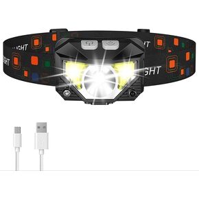 Headlamp Flashlight with 11 Mode 60 Degree Adjustable with Smart sensors USB Rechargeable Waterproof Headlights Camping Sports
