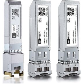 10GBase-T Transceiver with 2 Pack 10Gbase-SR Transceivers, Compatible for Cisco SFP-10G-T-S, Meraki MA-SFP-10G-T, MikroTik, Ubiquiti, Unifi, Netgear, D-Link, TP-Link and More