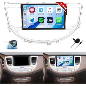 [2+64G] Android 13 Car Stereo for Hyundai Genesis Sedan 2009-2014 with Wireless Carplay&Android Auto,9 Inch Touch Screen Car Radio with Mirror Link Bluetooth FM/RDS Radio WiFi GPS EQ SWC