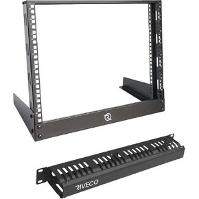 RIVECO 8U Tabletop Rack and RIVECO 1U Cable Management