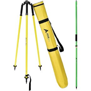 AdirPro Prism Pole Tripod (Yellow), & AdirPro Aluminum GPS Rover Rod (Green) Bundle