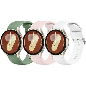 No Gap Bands for Samsung Galaxy Watch 7/6/5/4 bands 40mm 44mm/Watch 6 Classic Band 43mm 47mm, 20mm Soft Silicone Sport Replacement Band Compatible with Samsung Watch Bands Women Men