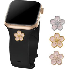 Watch Band Charms Set, Decorative Metal Nails Studs Charms Compatible with Silicone Apple Watch Band 38 40 41 42 44 45 49mm,Chic Bling Sea Turtle Wristband Accessories for iWatch Series Ultra 9 8 7 6 5 4 3 2 1,Samsung Galaxy, fitbit(No Band)