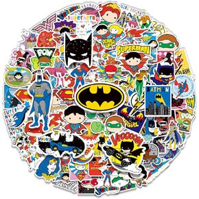 Justice League Batman Heroes Stickers for Kids, 100PCS Vinyl Waterproof Stickers for Laptop, Skateboard, Phone, Water Bottles, Movie Heroes Sticker for Boys, Teens, Adult
