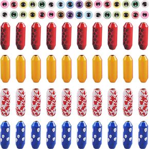 OROOTL Fishing Spinner Lure Bodies Kit, Brass Lure Bodies for Spinner Making Painted Lure Weights Fish Eye Beads Assortment Inline Spinnerbaits Fishing Lure Making Supplies