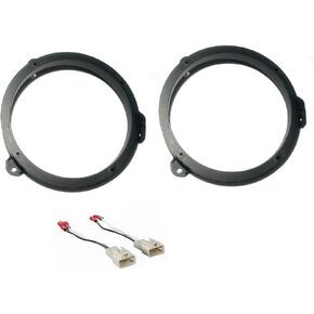 2X 6.5" Front Door Car Stereo Speaker Install Mount Bracket Plates + Speaker Wire Harness -Made for Subaru: 2016 2017 2018 2019 2020 2021 WRX and WRX Sti