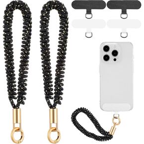 2 Pcs Phone Lanyard Elastic Wrist Strap With Tab Wristlet Bracelet Universal Chain Wristlet Anti Theft Cute Lanyard Keys Phone Accessories Travel