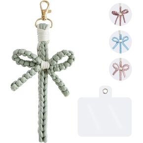 KUDOS Woven Short Phone Lanyard with Small Pad for Easy Attachment – 15cm Length, Multi-Color Options (Bow Shape)
