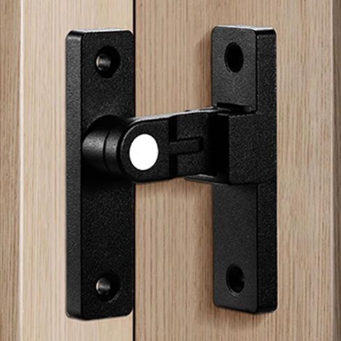 90 Degree Barn Door Lock LISHAN Latch Luminescent Upgrade Your Safety Easy Installation Keyless Entry Zinc Alloy Matte Black Ideal for Sliding Doors Bathroom Kitchen Cabinet Pet Safety in Saudi Arabia