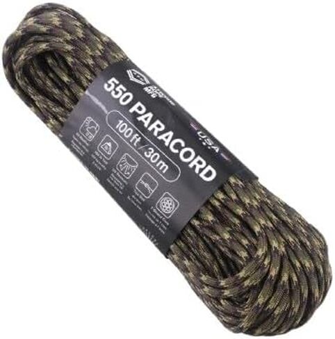 Atwood Rope MFG 550 Paracord 100 ver 7-Strand Core Nylon Parachute Cord خارج معدات البقاء على قيد الحياة في الولايات المتحدة الأمريكية | الحبل ، الأساور ، اللفائف ، سلسلة المفاتيح (جامايكي لي مجنون) in Kuwait