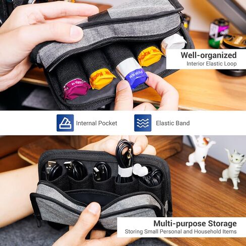 JJC Portable 120 Film Canister Bagous ، حقيبة تخزين للحالة المصنوعة للأفلام لمدة 5 لفات من 120 فيلمًا متوسطة التنسيق ، صندوق تخزين حاوية كاسيت مصغرة مع حلقة حزام وحزام (بدون فيلم in Kuwait