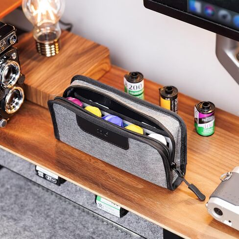 JJC Portable 120 Film Canister Bagous ، حقيبة تخزين للحالة المصنوعة للأفلام لمدة 5 لفات من 120 فيلمًا متوسطة التنسيق ، صندوق تخزين حاوية كاسيت مصغرة مع حلقة حزام وحزام (بدون فيلم in Kuwait