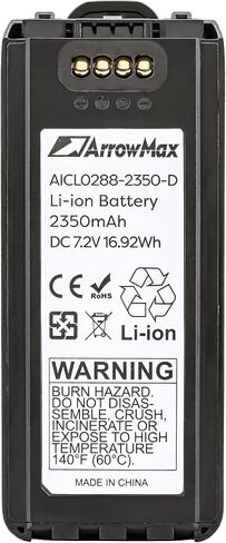 Arrowmax 7.2v 2350mAh Li-ion Brade Battery for ICOM IC-A25 IA-A25NE IC-A25CE AS BP-288 (AICL0288-2350-D) in Kuwait