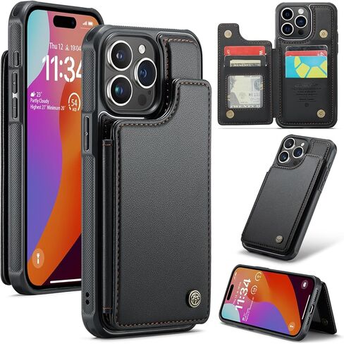 Bemal for iPhone 16 Pro Wallet Case مع حامل البطاقة ، حظر RFID ، كيكستاند جلدي مقاوم للصدمات للرجال والنساء ، غطاء هاتف واقعي متين لمدة 6.3 "، أرجواني in Kuwait