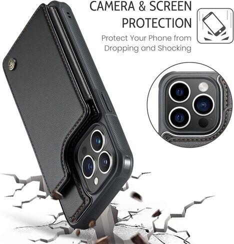 Bemal for iPhone 16 Pro Wallet Case مع حامل البطاقة ، حظر RFID ، كيكستاند جلدي مقاوم للصدمات للرجال والنساء ، غطاء هاتف واقعي متين لمدة 6.3 "، أرجواني in Kuwait