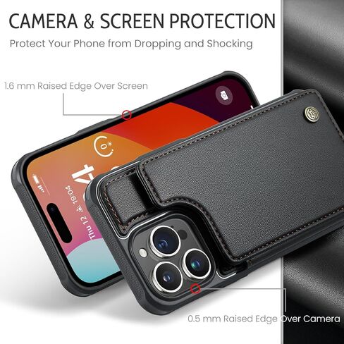 Bemal for iPhone 16 Pro Wallet Case مع حامل البطاقة ، حظر RFID ، كيكستاند جلدي مقاوم للصدمات للرجال والنساء ، غطاء هاتف واقعي متين لمدة 6.3 "، أرجواني in Kuwait